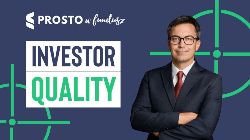 Zdjęcie Grzegorza Czekaja obok napis Investor Quality